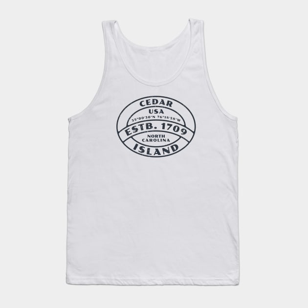 Cedar Island, NC Summer Vacation Badge Tank Top by Contentarama